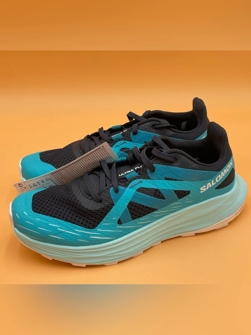 Size 8 Salomon Women Ultra Flow Trail Running Shoes Carbon / Blue